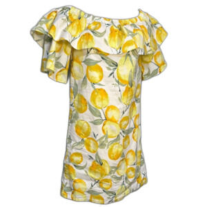 Betsey Johnson Yellow Lemon Print Mini Dress